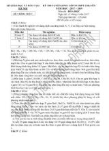 Đề thi tuyển sinh Lớp 10 THPT Chuyên môn Hóa học - Năm học 2017-2018 - Sở giáo dục và đào tạo Hà Nội